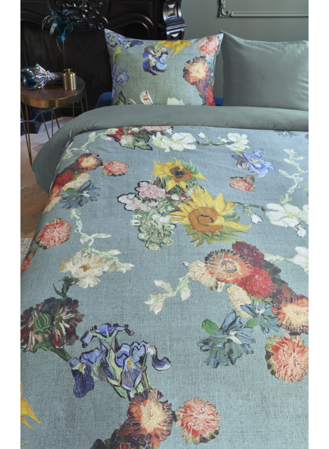 Beddinghouse Dekbedovertrek Partout des Fleurs Groen - Katoensatijn