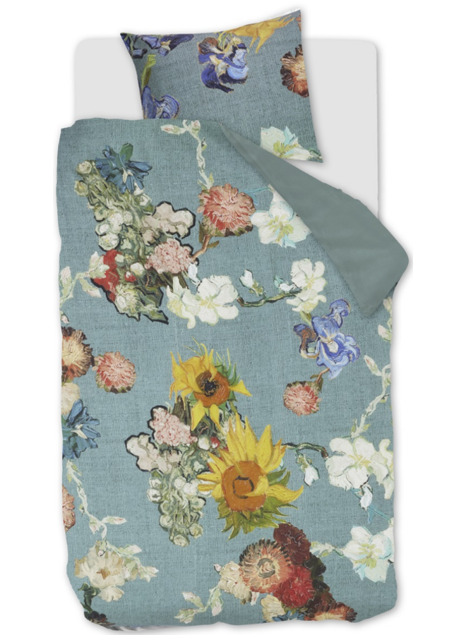 Beddinghouse Dekbedovertrek Partout des Fleurs Groen - Katoensatijn