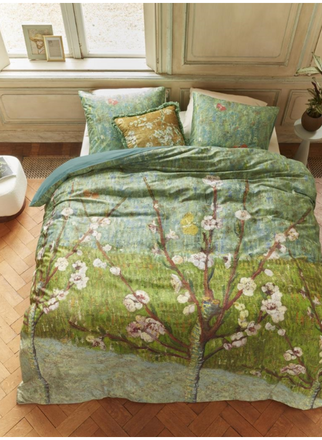 Beddinghouse Dekbedovertrek Peach Trees Groen - Katoensatijn