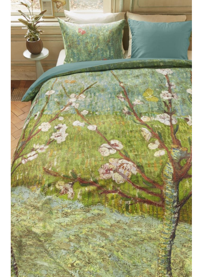Beddinghouse Dekbedovertrek Peach Trees Groen - Katoensatijn