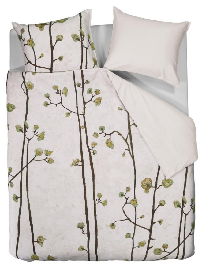 Dekbedovertrek Plum Blossoms Zand - Katoensatijn