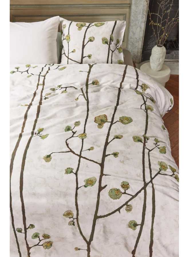 Beddinghouse Dekbedovertrek Plum Blossoms Zand - Katoensatijn