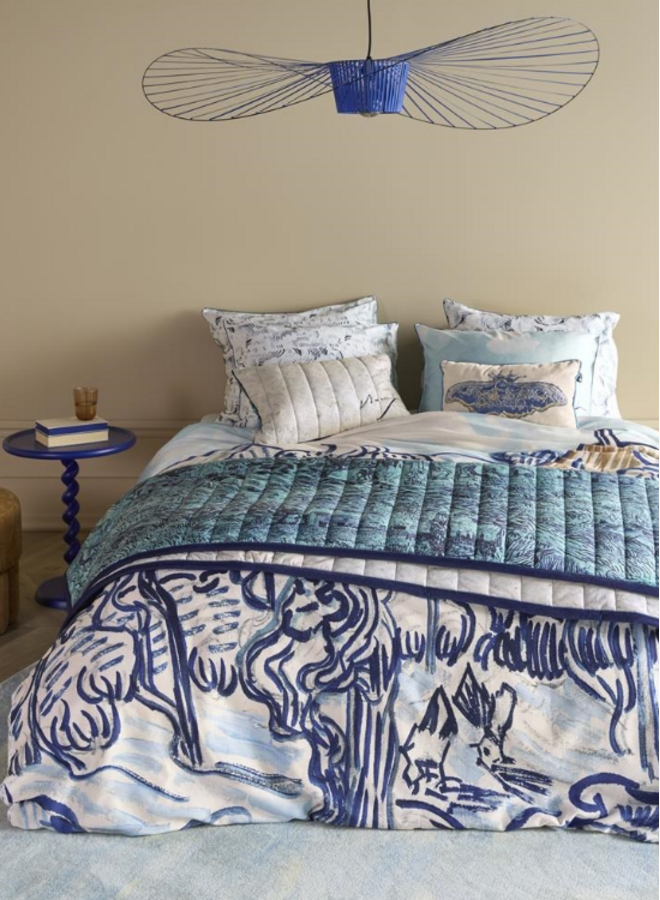 Beddinghouse Dekbedovertrek Vieux Vignoble Blauw - Katoensatijn