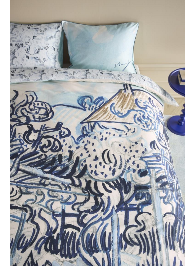 Beddinghouse Dekbedovertrek Vieux Vignoble Blauw - Katoensatijn