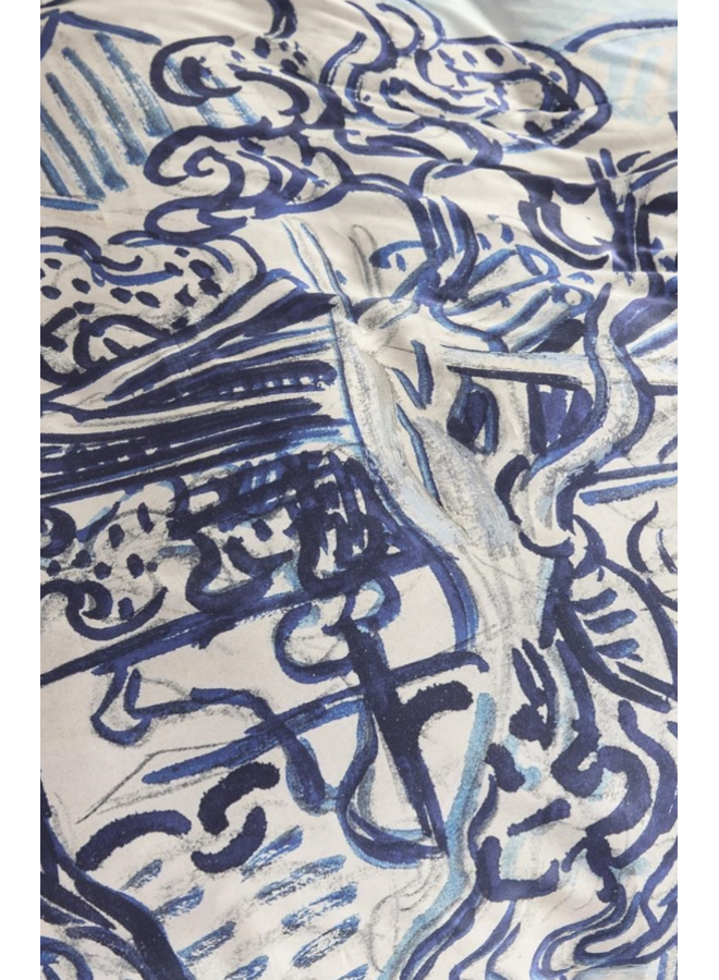 Beddinghouse Dekbedovertrek Vieux Vignoble Blauw - Katoensatijn