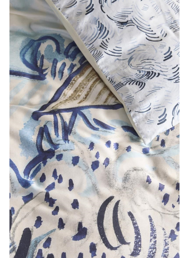 Beddinghouse Dekbedovertrek Vieux Vignoble Blauw - Katoensatijn