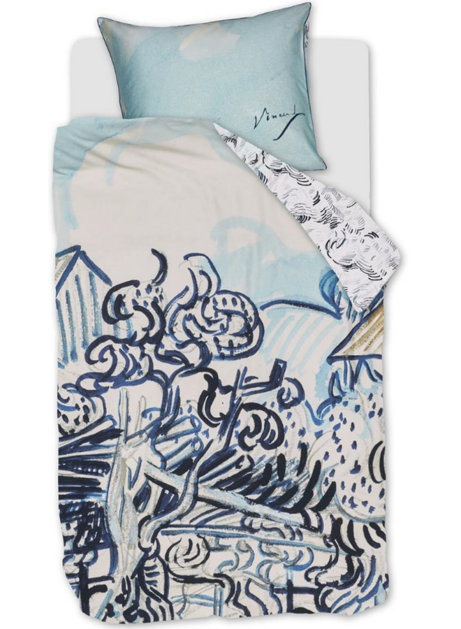 Beddinghouse Dekbedovertrek Vieux Vignoble Blauw - Katoensatijn
