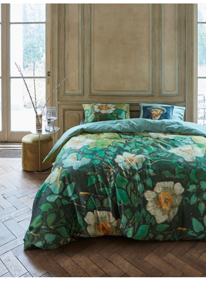 Beddinghouse Dekbedovertrek Wild Roses Groen - Katoensatijn