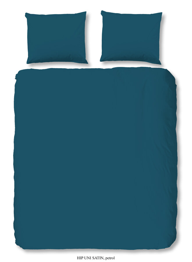 HIP Dekbedovertrek Uni Petrol - Katoensatijn