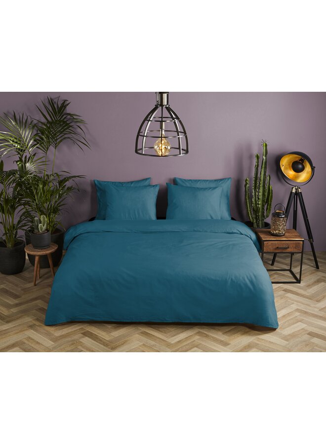 HIP Dekbedovertrek Uni Petrol - Katoensatijn