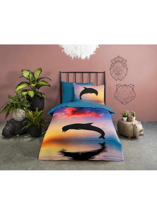 Good Morning Dekbedovertrek Kids Dolphin Multi - Katoen