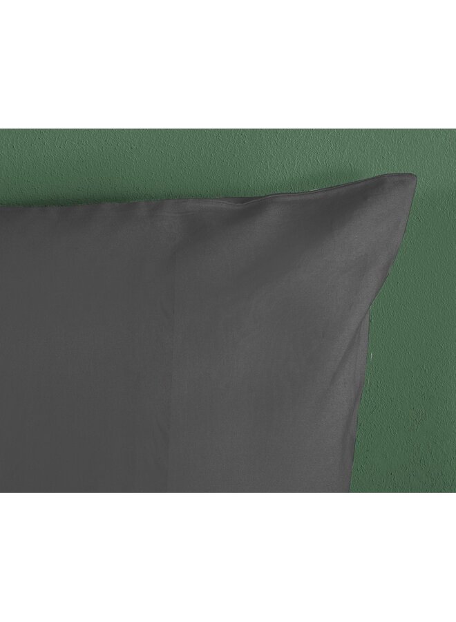 HIP Dekbedovertrek Uni Antraciet - Katoensatijn