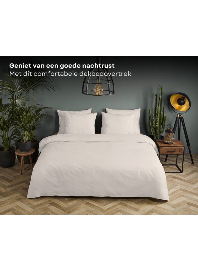 HIP Dekbedovertrek Uni Lichtzand - Katoensatijn