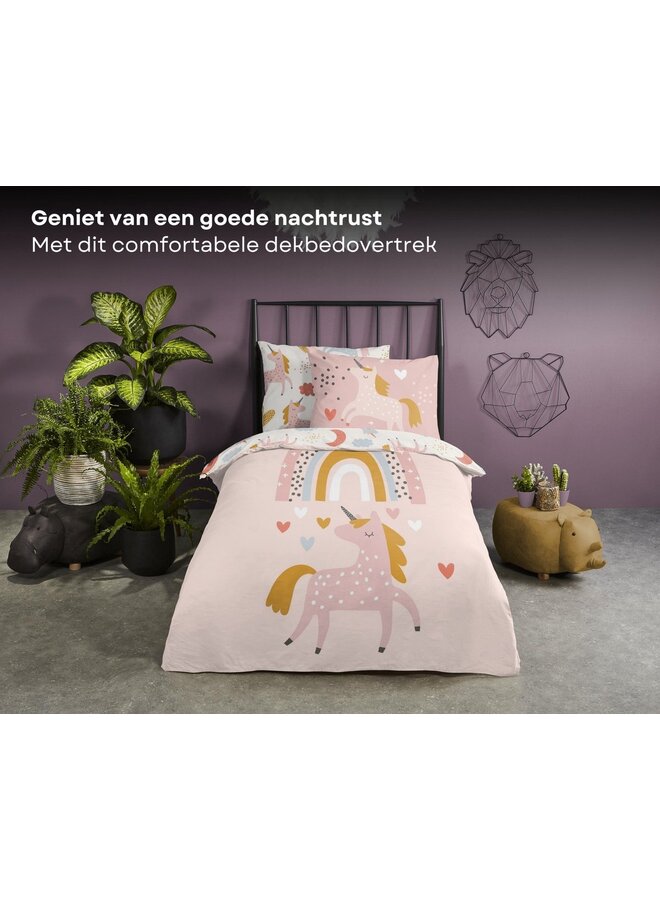 Good Morning Dekbedovertrek Kids Unicorn Multi  - Katoen