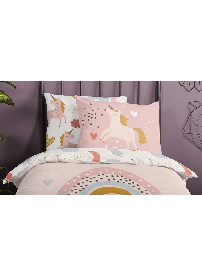 Good Morning Dekbedovertrek Kids Unicorn Multi  - Katoen