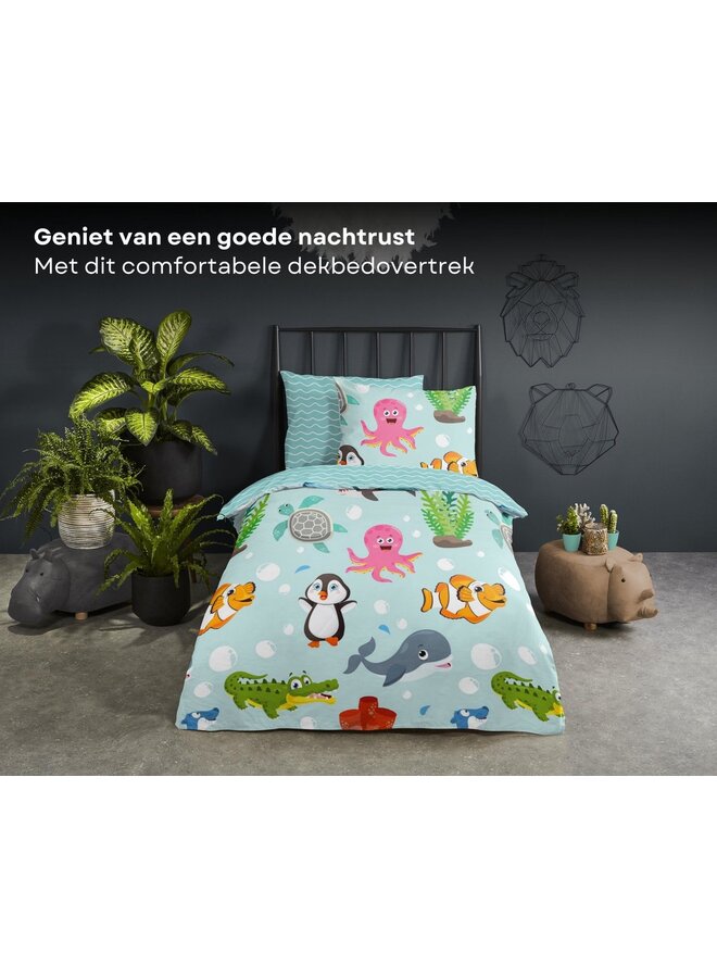 Good Morning Dekbedovertrek Kids Seaworld Multi - Katoen