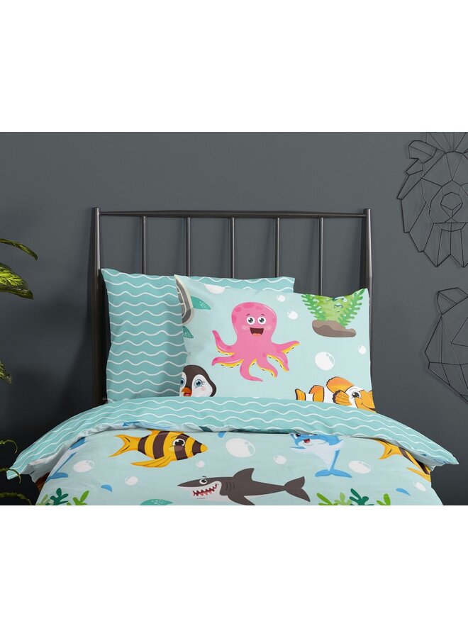 Good Morning Dekbedovertrek Kids Seaworld Multi - Katoen