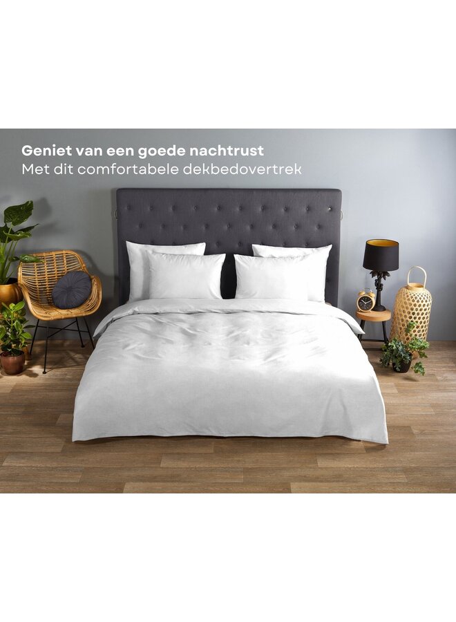 Good Morning Dekbedovertrek Uni Wit - Katoen