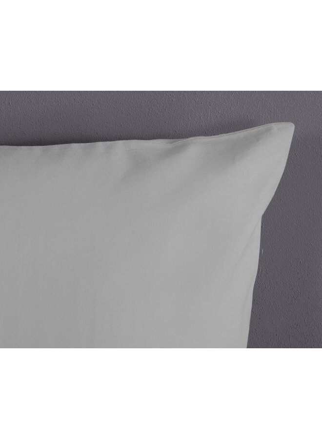 Good Morning Dekbedovertrek Uni Grijs - Katoen