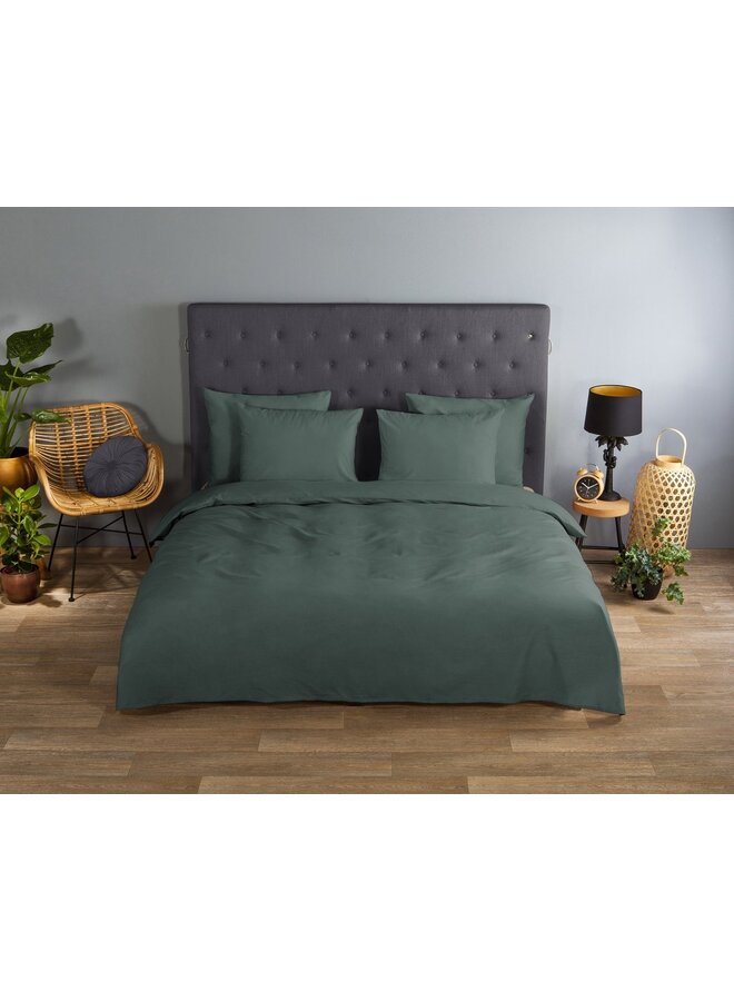 Good Morning Dekbedovertrek Uni Olijf Groen - Katoen