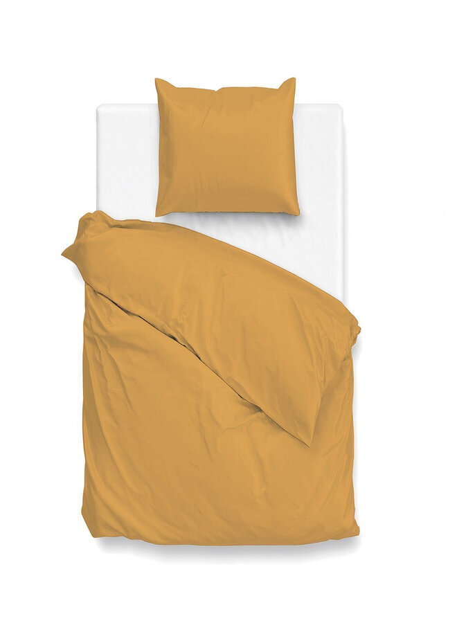 ZO! Home Dekbedovertrek Satinado Okergeel - Katoensatijn