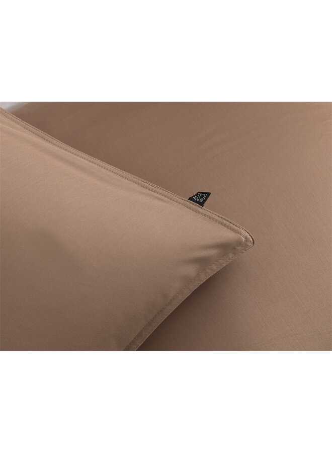 ZO! Home Dekbedovertrek Satinado Bruin - Katoensatijn