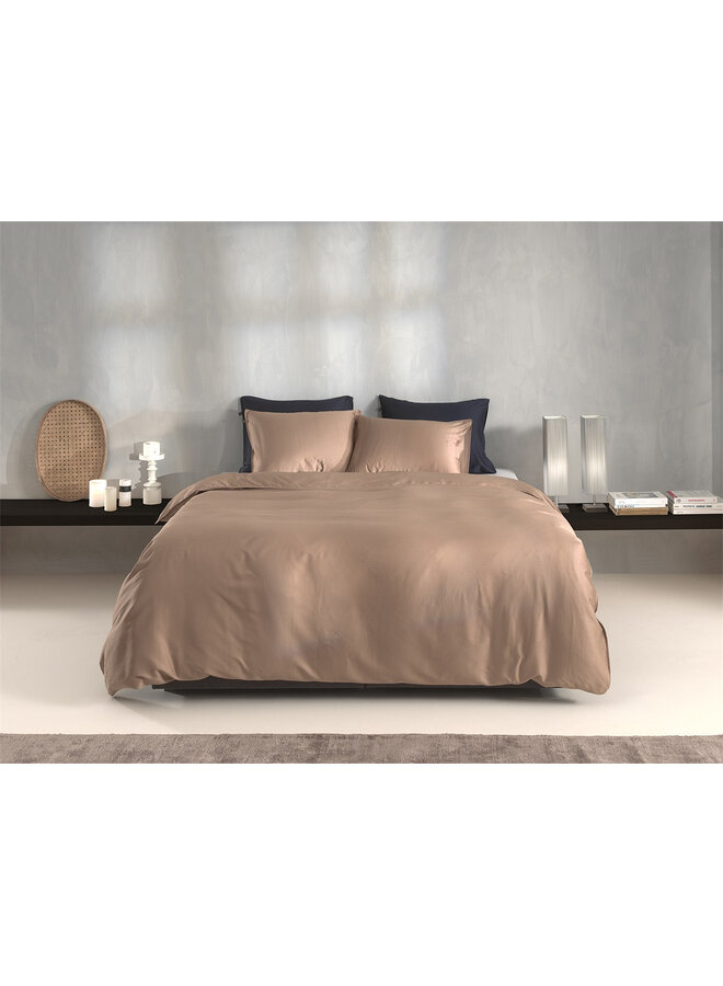 ZO! Home Dekbedovertrek Satinado Bruin - Katoensatijn