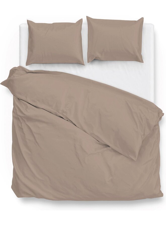 ZO! Home Dekbedovertrek Satinado Bruin - Katoensatijn