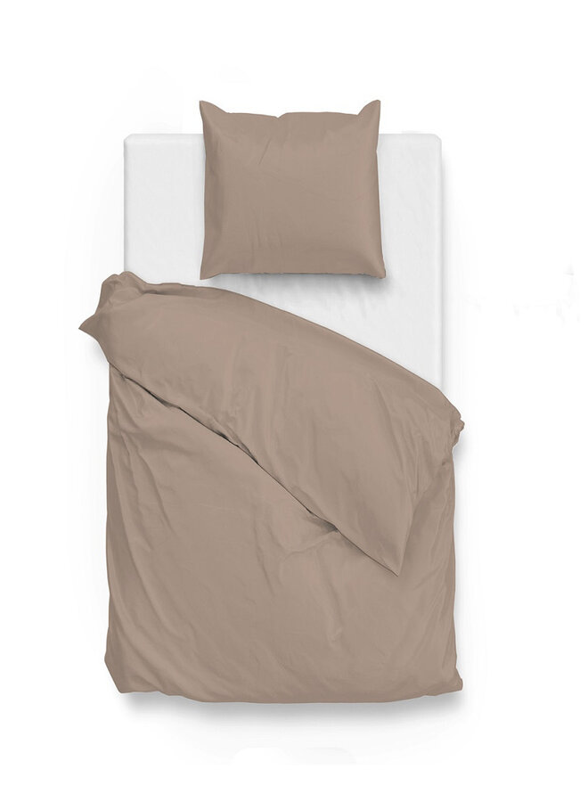 ZO! Home Dekbedovertrek Satinado Bruin - Katoensatijn