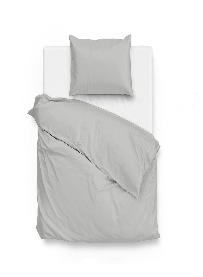 ZO! Home Dekbedovertrek Satinado Licht Grijs - Katoensatijn