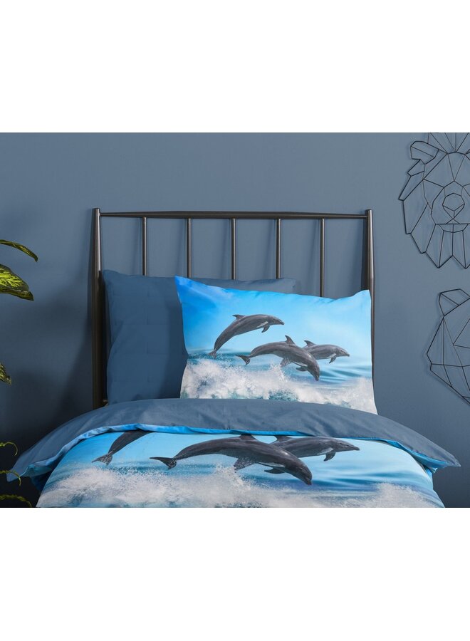 Good Morning Dekbedovertrek Kids Andre Blauw - Katoen