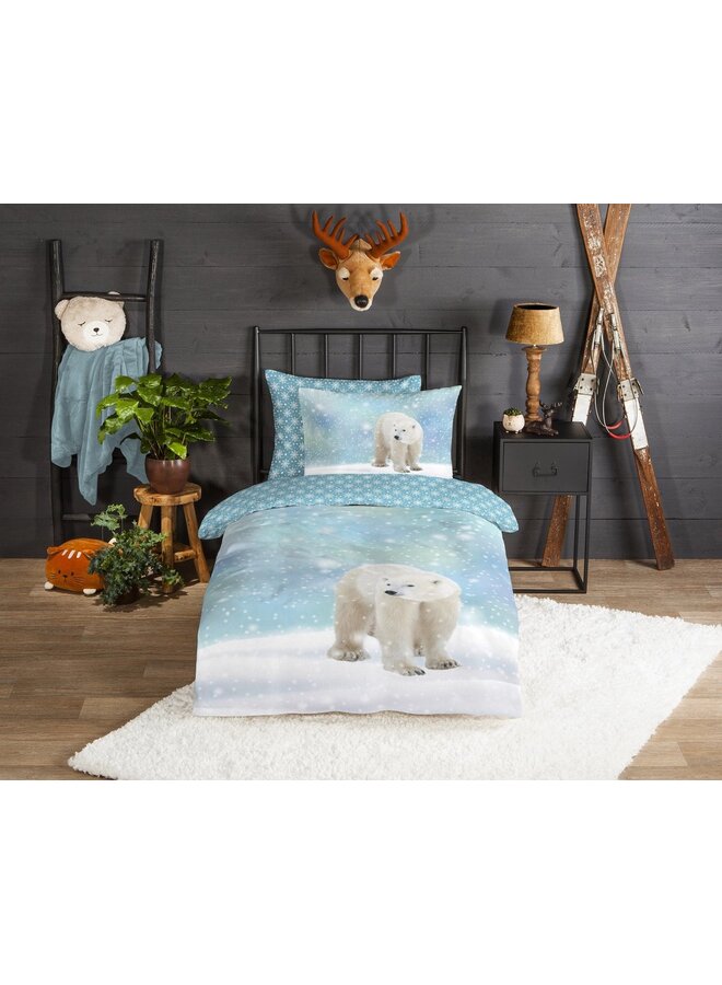 Good Morning Dekbedovertrek Kids Icebear Blauw - Flanel