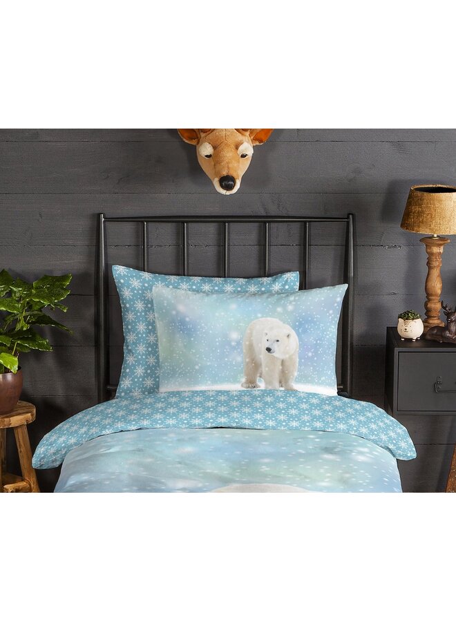 Good Morning Dekbedovertrek Kids Icebear Blauw - Flanel