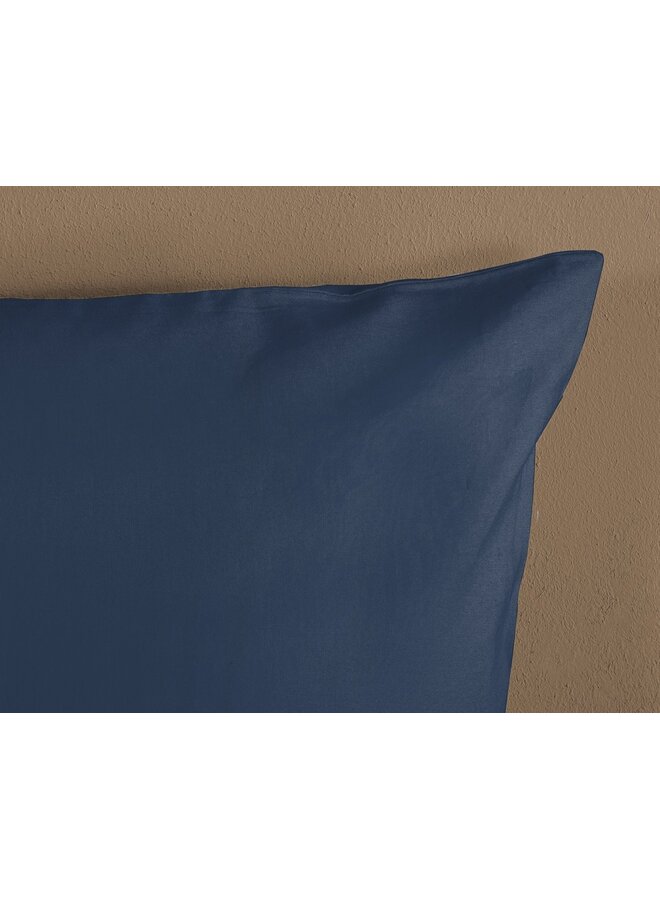 HIP Dekbedovertrek Uni Donkerblauw - Katoensatijn