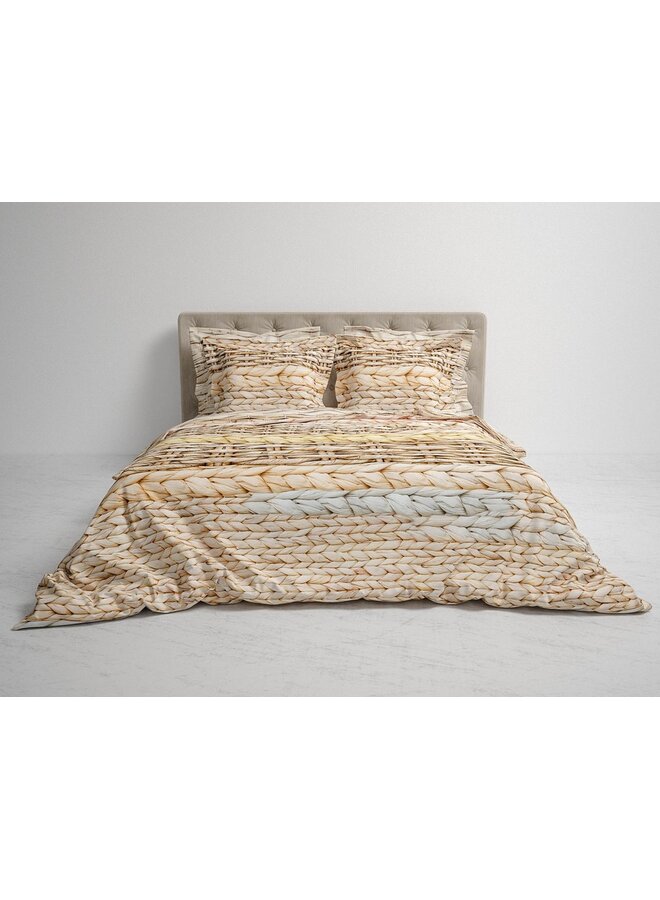 Heckett & Lane Dekbedovertrek Foster Beige - Biologisch Katoensatijn