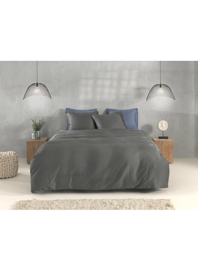ZO! Home Dekbedovertrek Satinado Antraciet - Katoensatijn