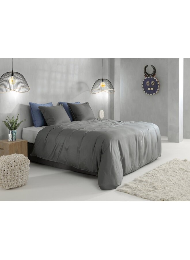 ZO! Home Dekbedovertrek Satinado Antraciet - Katoensatijn