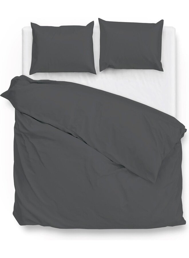 ZO! Home Dekbedovertrek Satinado Antraciet - Katoensatijn
