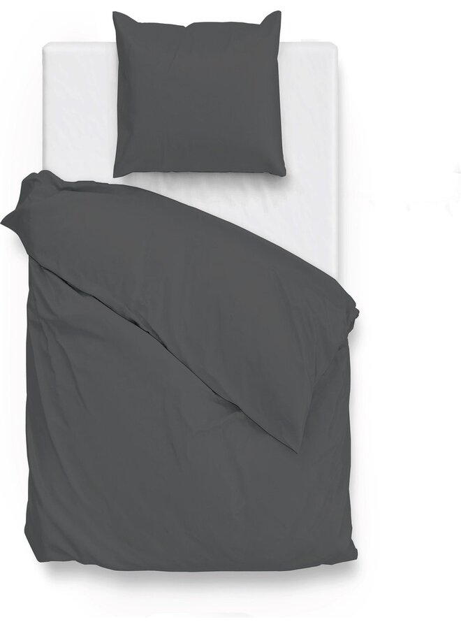 ZO! Home Dekbedovertrek Satinado Antraciet - Katoensatijn