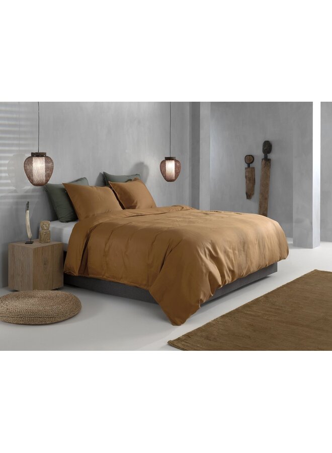 ZO! Home Dekbedovertrek Satinado Bruin - Katoensatijn