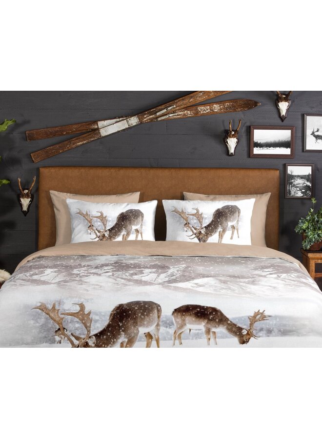 Good Morning Dekbedovertrek Winter Zand - Flanel