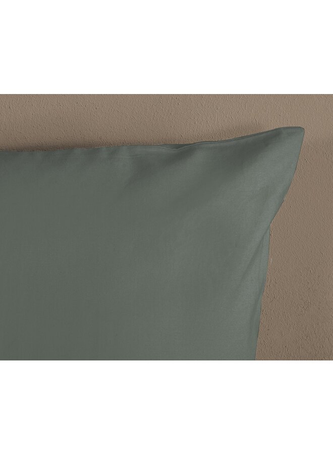 HIP Dekbedovertrek Uni Olijfgroen - Katoensatijn