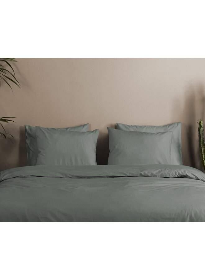 HIP Dekbedovertrek Uni Olijfgroen - Katoensatijn
