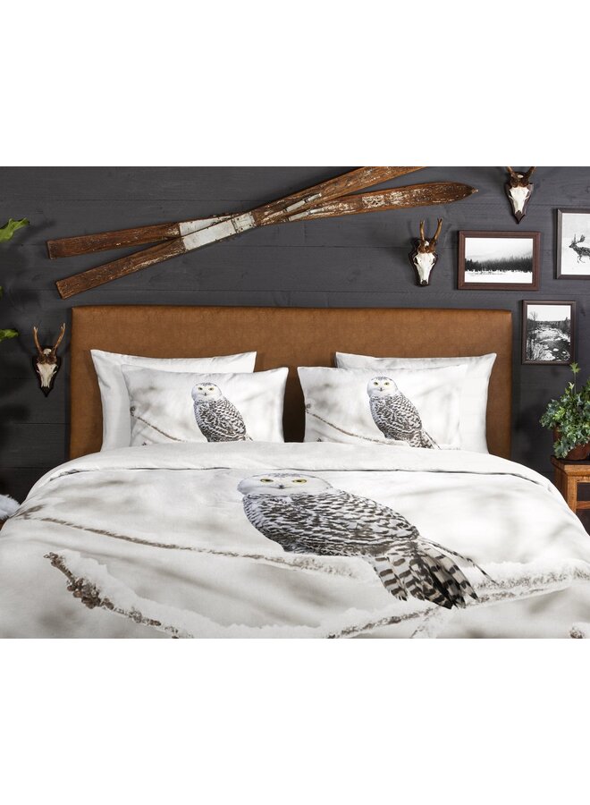Good Morning Dekbedovertrek Snowy Owl Wit - Flanel