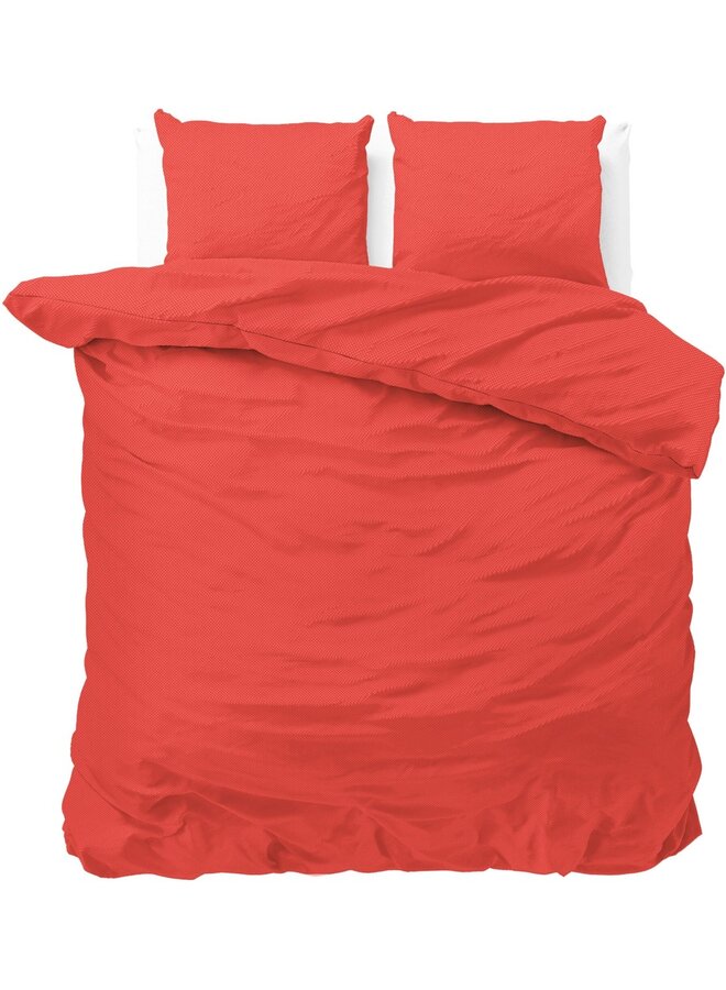 Dekbedovertrek Satin Point Rood - Microvezel PL1