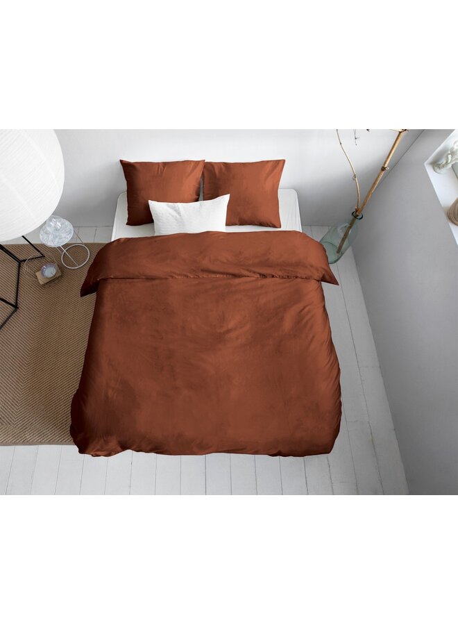 Primaviera Deluxe Dekbedovertrek Uni Bruin - Katoensatijn