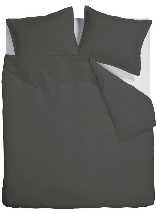 Dekbedovertrek Satin Uni Antraciet - Katoensatijn PL1