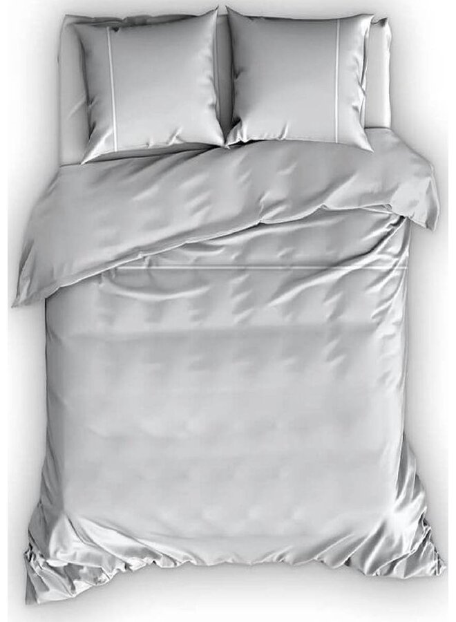 Romanette Dekbedovertrek Duchesse Grijs/Wit - Flanel