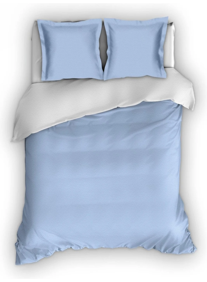 Dekbedovertrek Comtesse Uni Blauw/Wit - Flanel PL1
