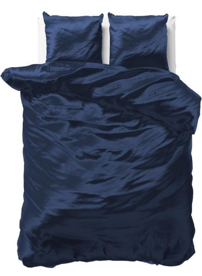 Dekbedovertrek Beauty Skin Care Uni Navy - Satijn PL1